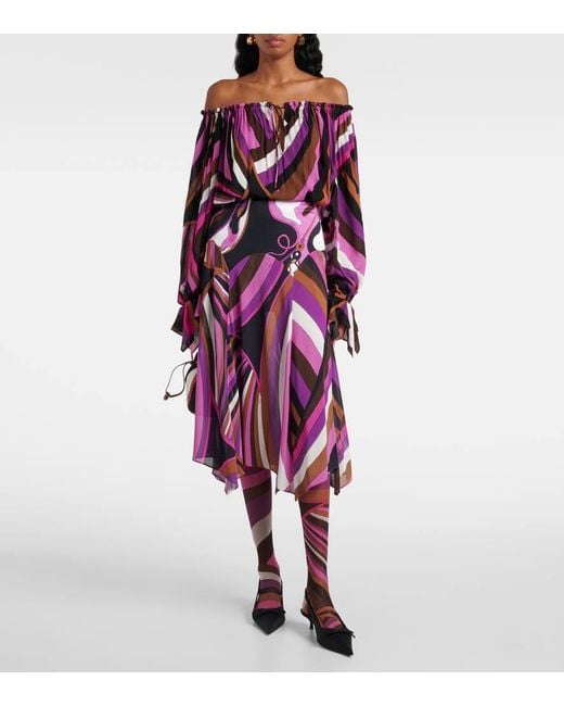 Emilio Pucci Pink Iride Printed Tights