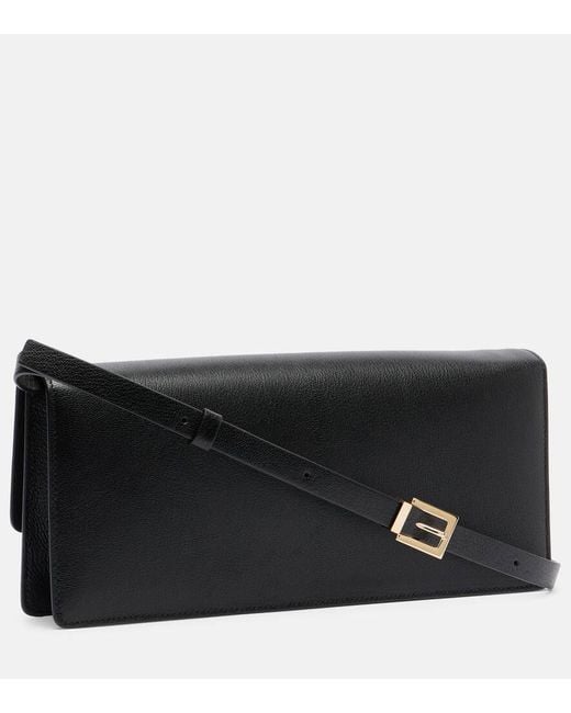 Tom Ford Black Double T Leather Shoulder Bag