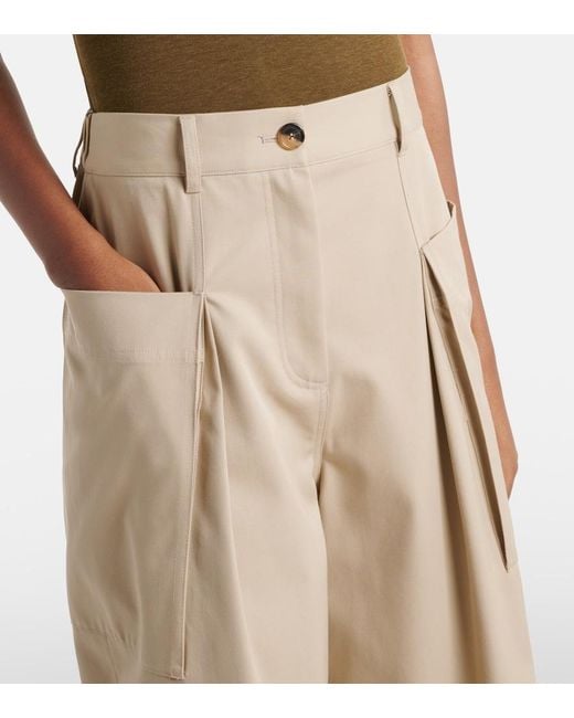 Loewe Natural Cotton And Silk Cropped Pants