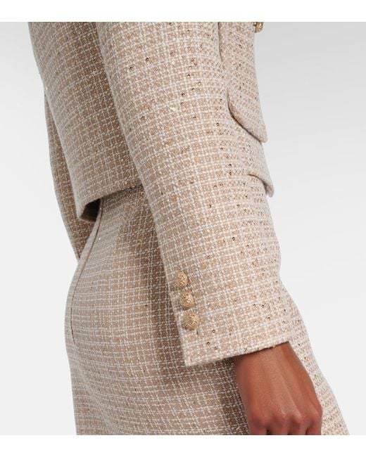 Elie Saab Natural Sequined Tweed Jacket