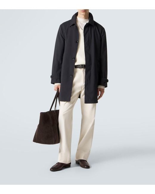 Brioni Blue Technical Car Coat for men