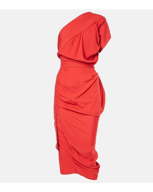 Vivienne Westwood Red One-Shoulder-Midikleid Andalouse