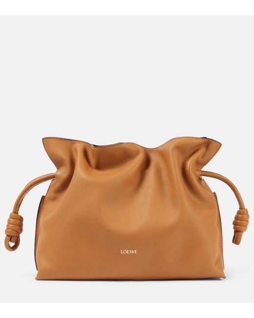 Loewe Brown Flamenco Large Leather Clutch