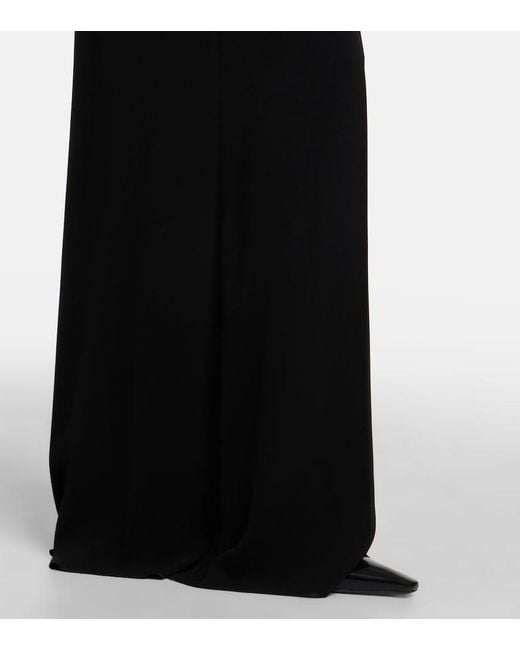 Max Mara Black Elegante Cady Wide-Leg Pants