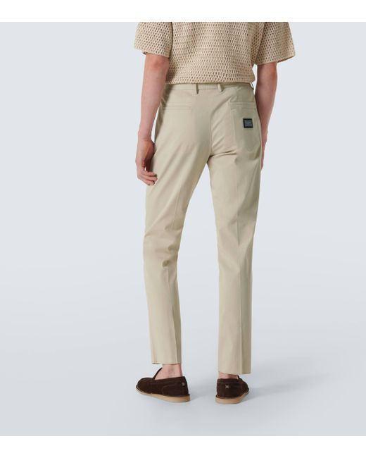 Dolce & Gabbana Natural Cotton-blend Chinos for men