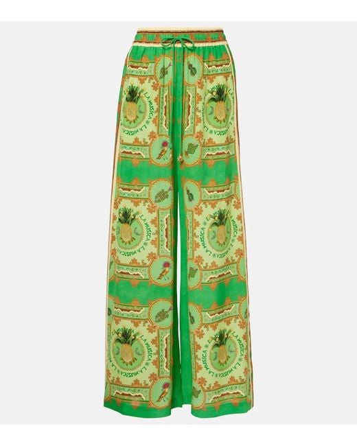 Pantaloni A Palazzo La Musica di ALÉMAIS in Green