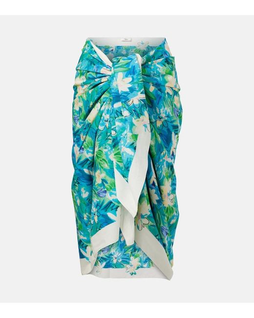 Chloé Blue Floral Cotton Beach Cover-Up