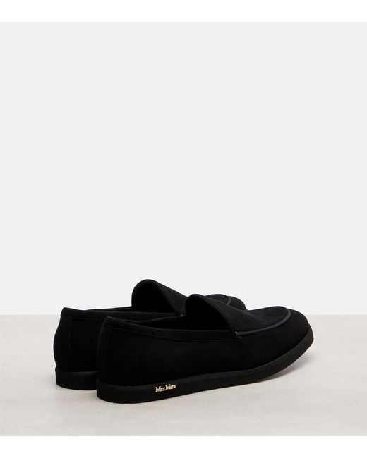Max Mara Black Softmoc Suede Moccasins
