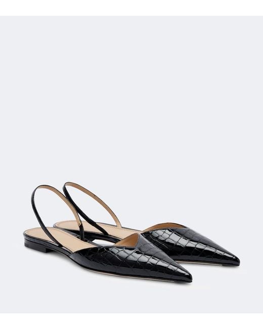 Victoria Beckham Black Victoria Leather Slingback Flats