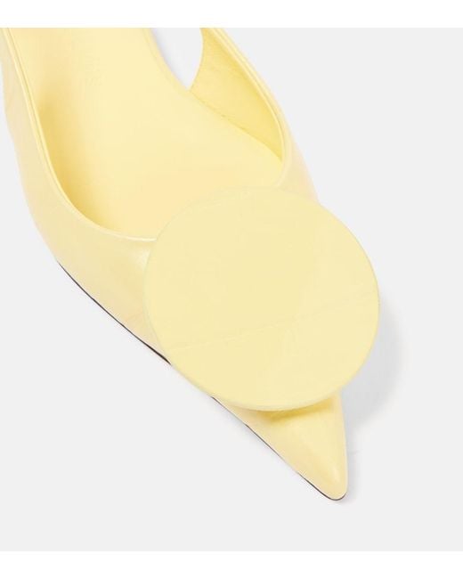 Jacquemus Yellow Les Slingbacks Duelo Leather Ballet Flats