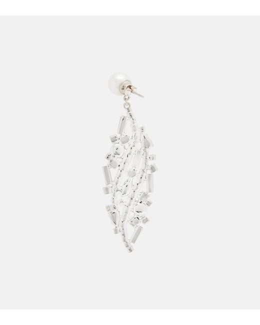 Magda Butrym White Embellished Earrings