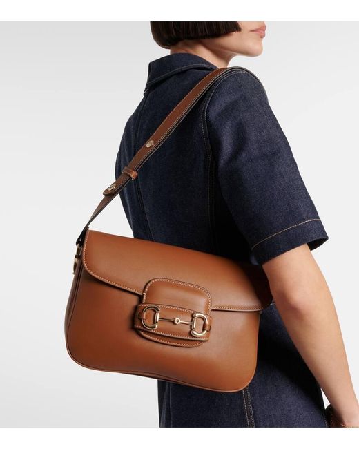 Gucci Brown Horsebit 1955 Medium Leather Shoulder Bag