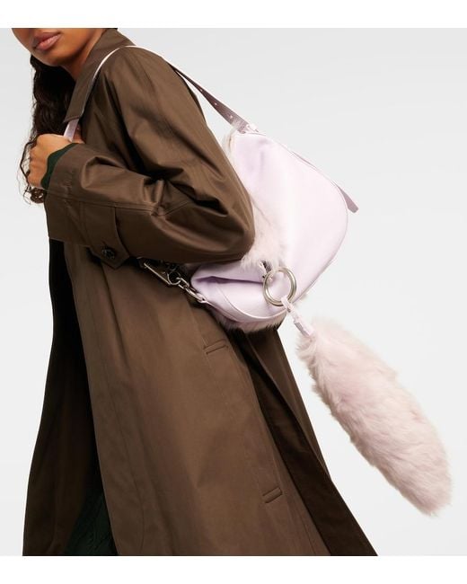 Burberry Purple Knight Small Leather Crossbody Bag