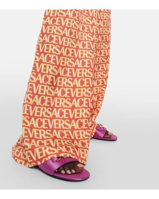 Versace Orange Holiday Wide Leg Trouser