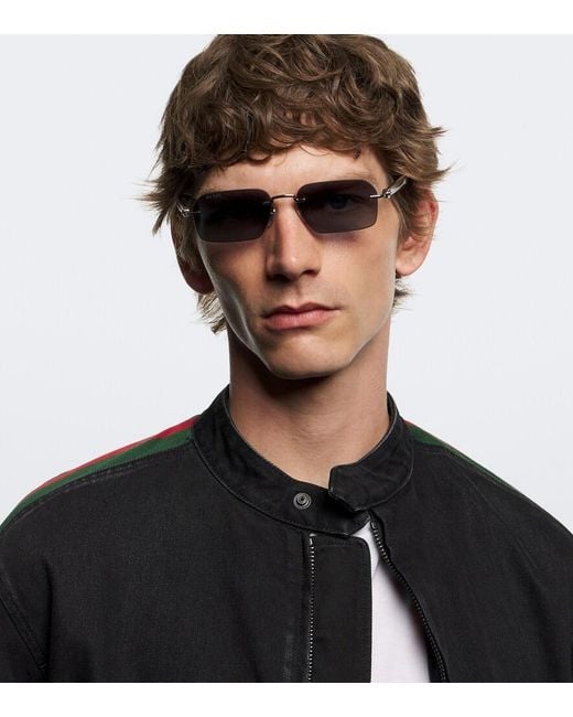 Gucci Blue Rectangular Sunglasses for men