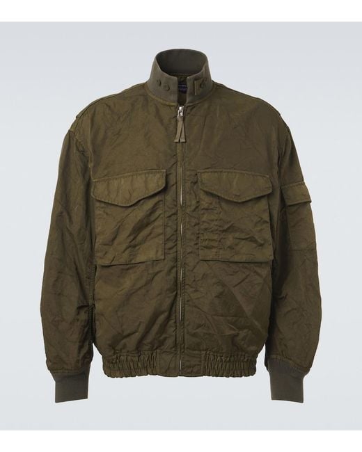 Comme des Garçons Green Zip-Up Bomber Jacket for men