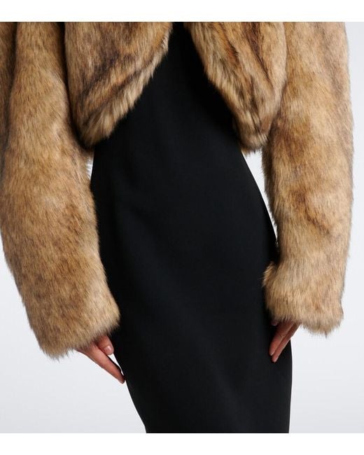 David Koma Natural Cropped Turtleneck Jacket