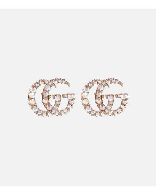 Gucci Ohrringe GG mit Kristallen in Weiß | Lyst AT