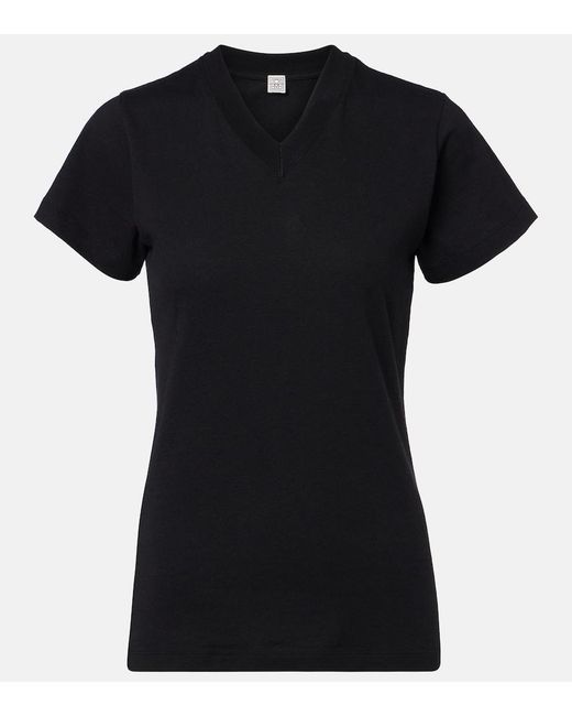 Totême Black Cotton Jersey T-Shirt