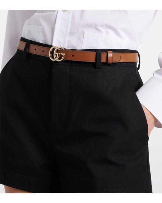 Gucci Brown Gg Marmont Leather Belt