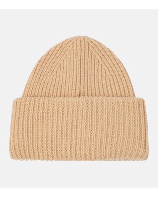 Acne Natural Beanie Large Face aus Wolle