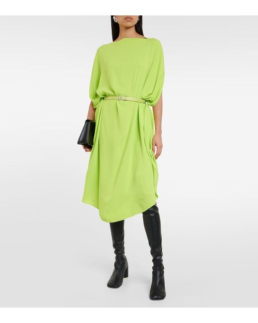 MM6 by Maison Margiela Green Belted Midi Dress