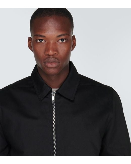 Rick Owens Black Cotton Twill Jacket for men