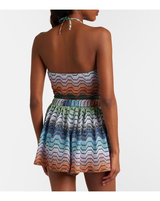 Missoni Gray Wave Halterneck Lame Top