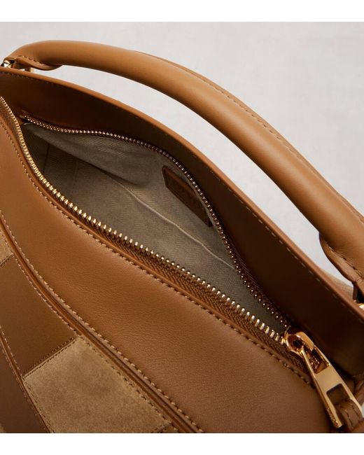 Loewe Brown Puzzle Small Leather And Suede Tote Bag