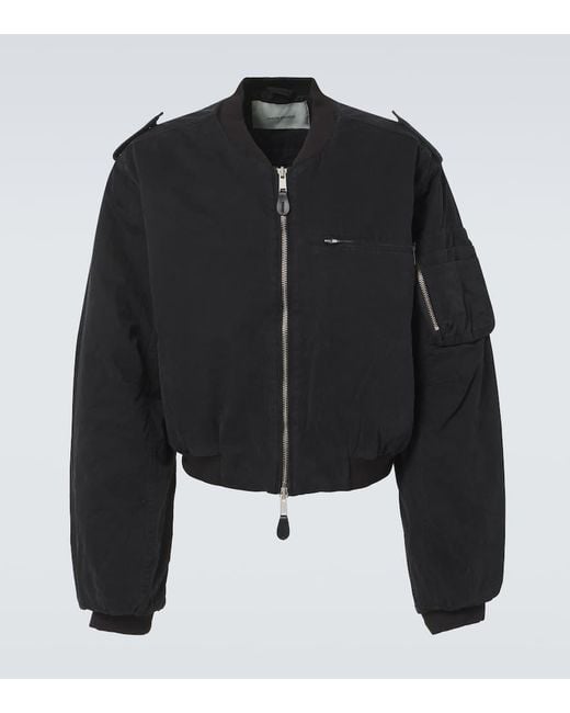 Entire studios Black A4 Cotton Bomber Jacket for men