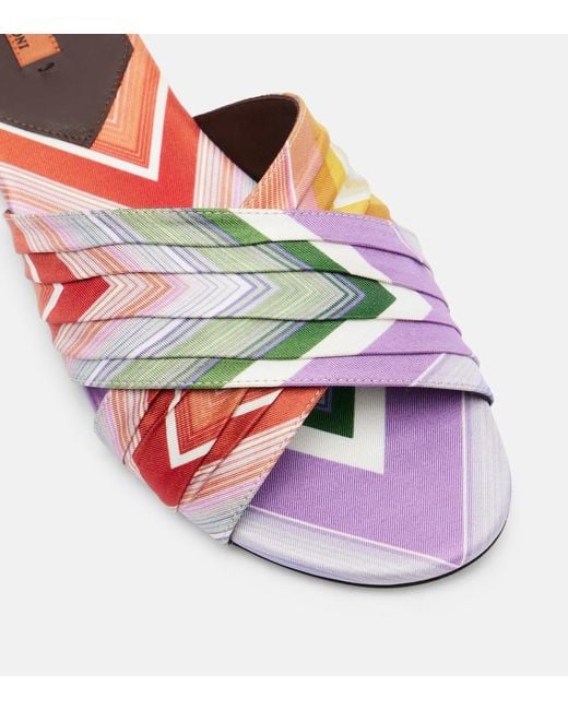 Missoni White Ada Chevron Twill Slides