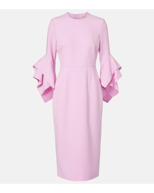 Roksanda Pink Ruffled Midi Dress