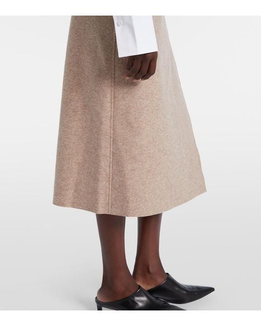 Jil Sander Natural Wool-Blend Midi Skirt