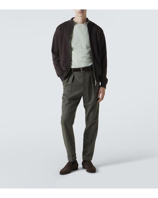 Loro Piana Gray Cotton Crewneck Sweater for men