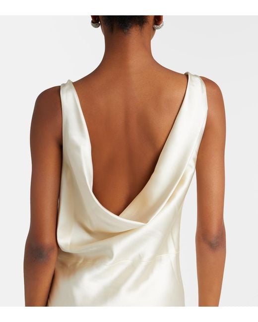 Rohe White Bridal Draped Satin Gown