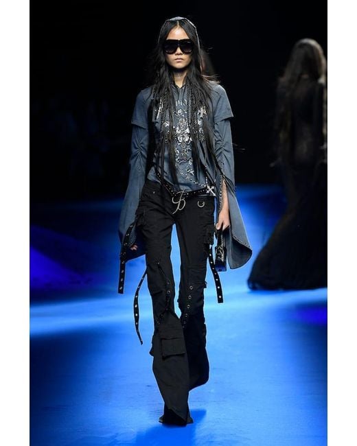 Blumarine Black Embellished Low-Rise Flared Jeans
