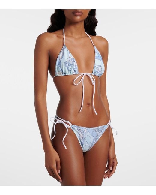 Emilio Pucci Blue Orchidee Bikini Bottoms