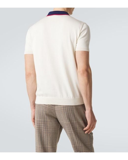 Valentino White Cotton Polo Sweater for men
