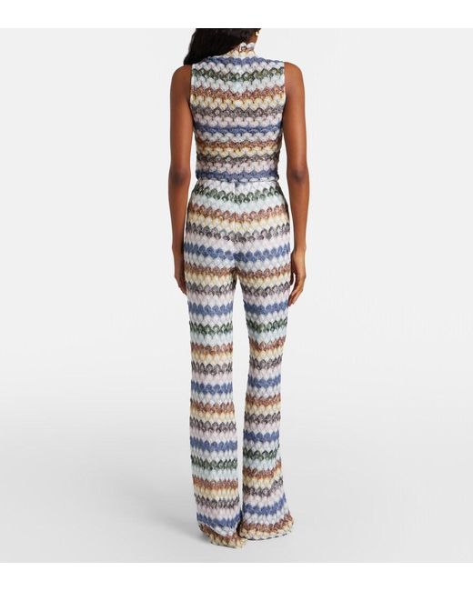 Missoni Multicolor Knitted Lame Flared Pants