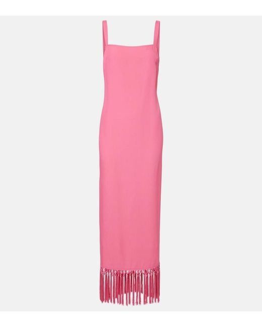 ‎Taller Marmo Pink Palermo Fringed Maxi Dress