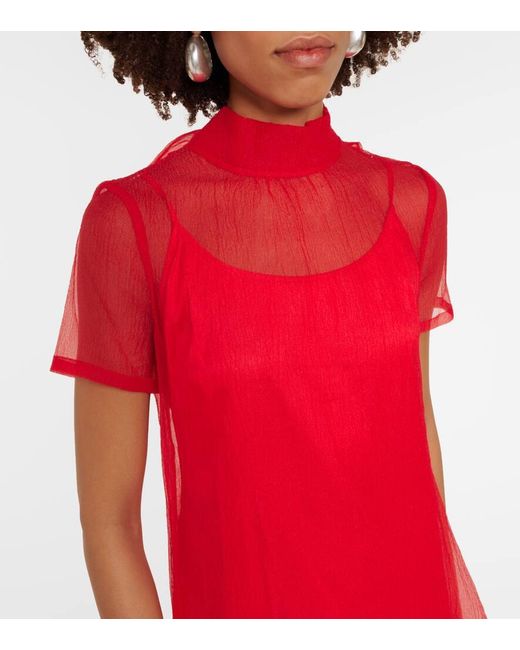 Vestido de fiesta Calluna de organza Staud de color Red