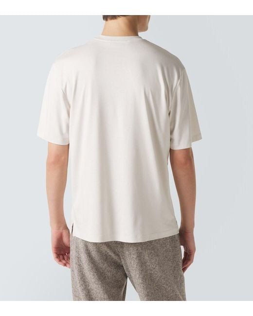 Agnona White Cotton And Silk Jersey T-Shirt for men