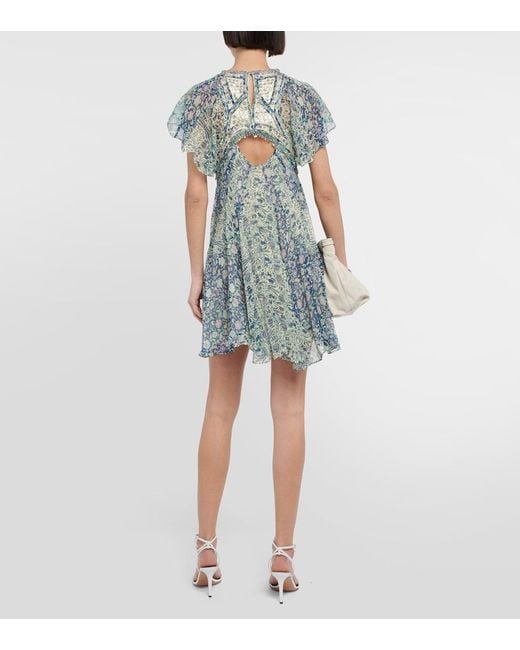 Isabel Marant Blue Odile Printed Silk Minidress