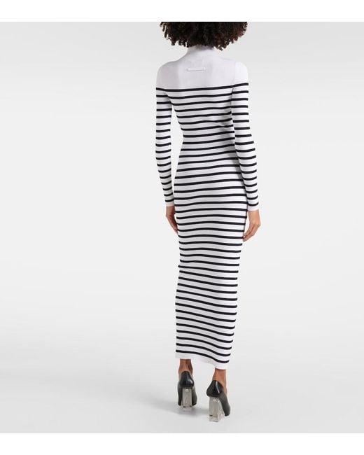 Jean Paul Gaultier White 'The Knit Marinière' Maxi Dress