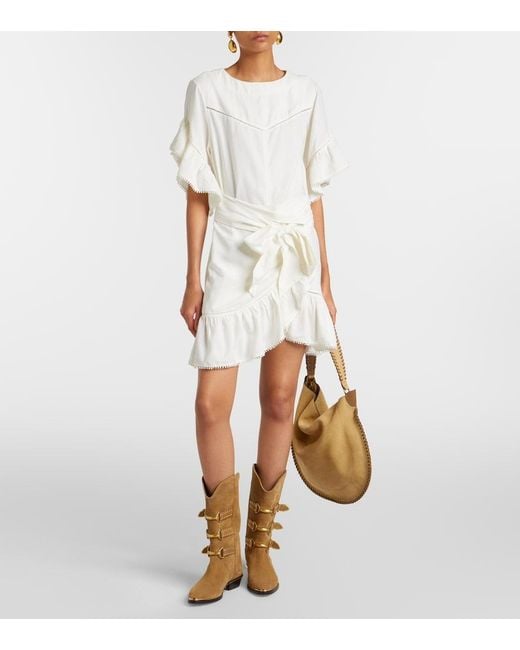Isabel Marant White Melicia Ruffled Minidress