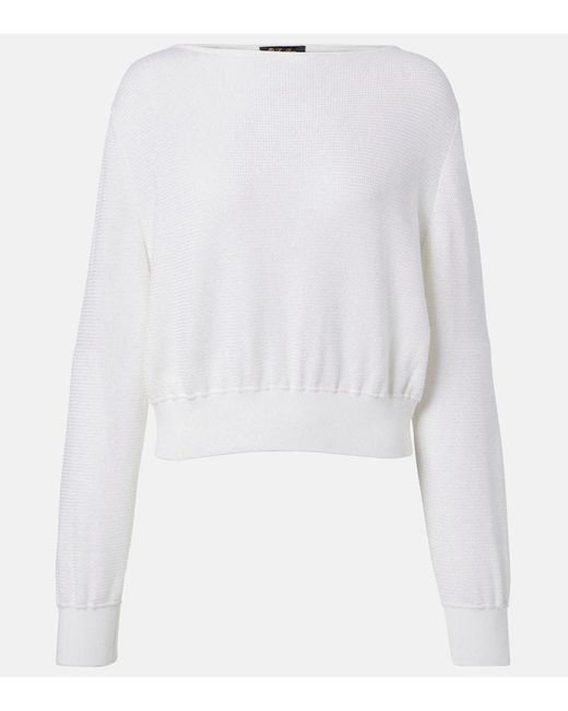 Jersey Dora Baltea De Seda Y Algodon Loro Piana de color White