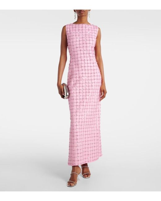 Jonathan Simkhai Pink Embellished Maxi Dress