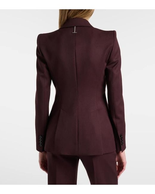 Alexander McQueen Purple Wool Grain De Poudre Blazer