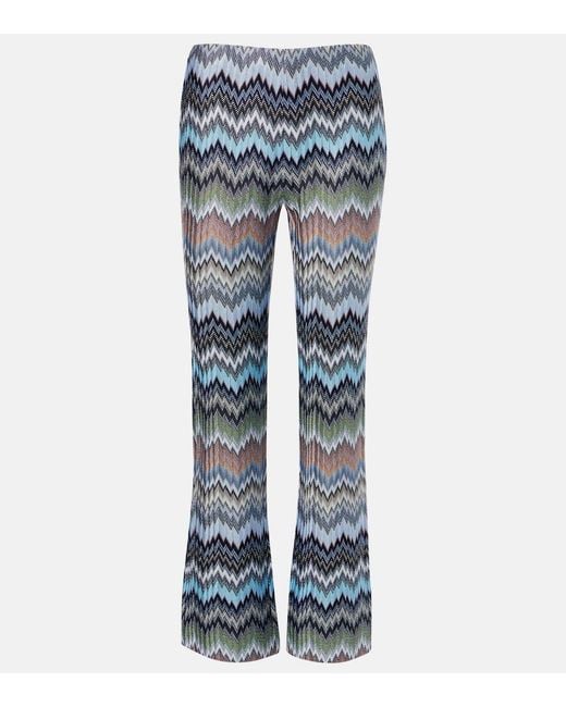 Missoni Blue Zigzag Straight Pants