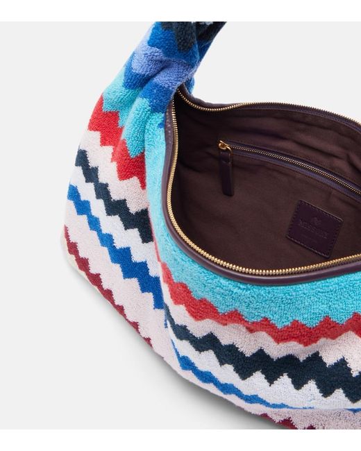 Missoni Blue Zigzag Cotton Terry Top-Handle Bag